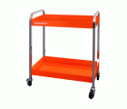 Carro naranja con dos bandejas de aluminio de 759 mm x 432 mm x 1025 mm