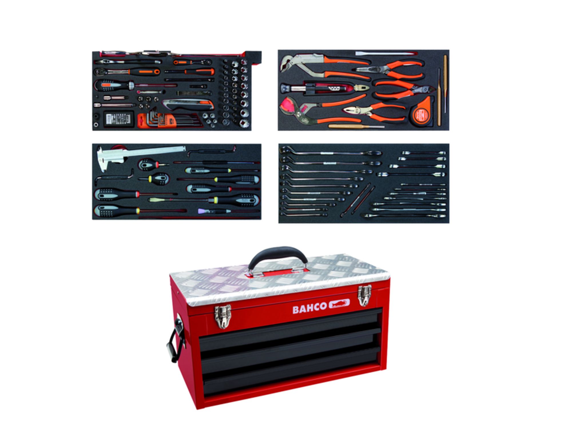 Composición de herramientas para aviación (152 unidades/caja metálica)