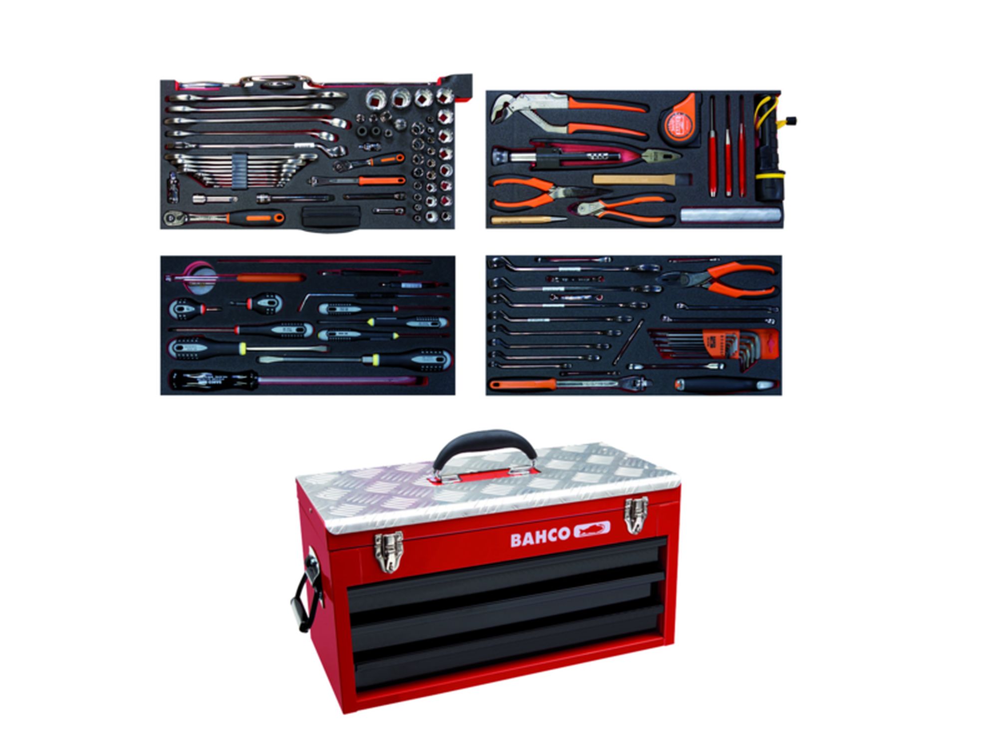 Composición de herramientas para aviación (137 unidades/caja metálica)