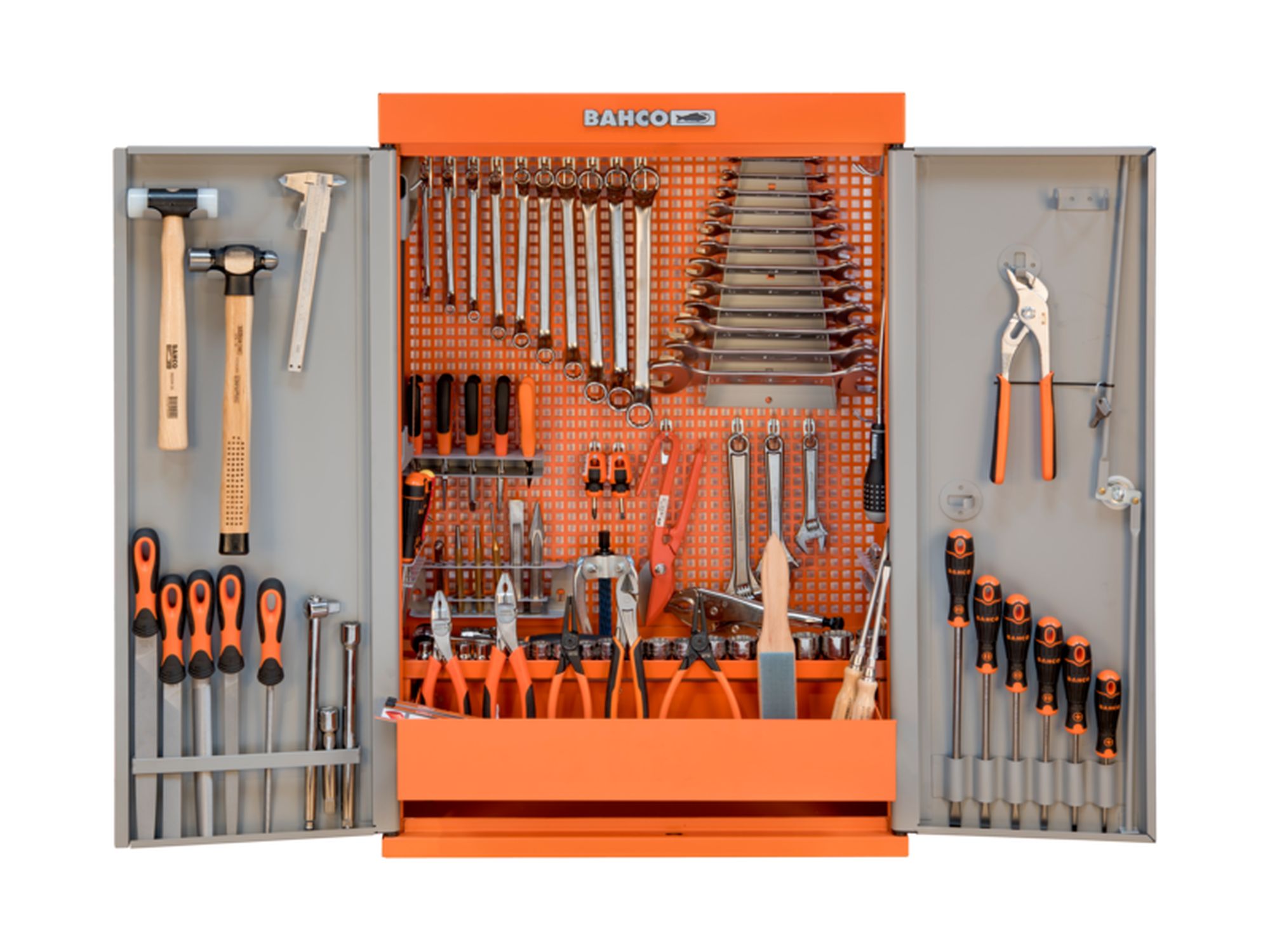 Armario con composiciones de herramientas para mantenimiento general de 2 puertas (110 unidades)