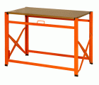 Banco de trabajo naranja portátil con encimera galvanizada y DM de 1200 mm x 510 mm x 840 mm