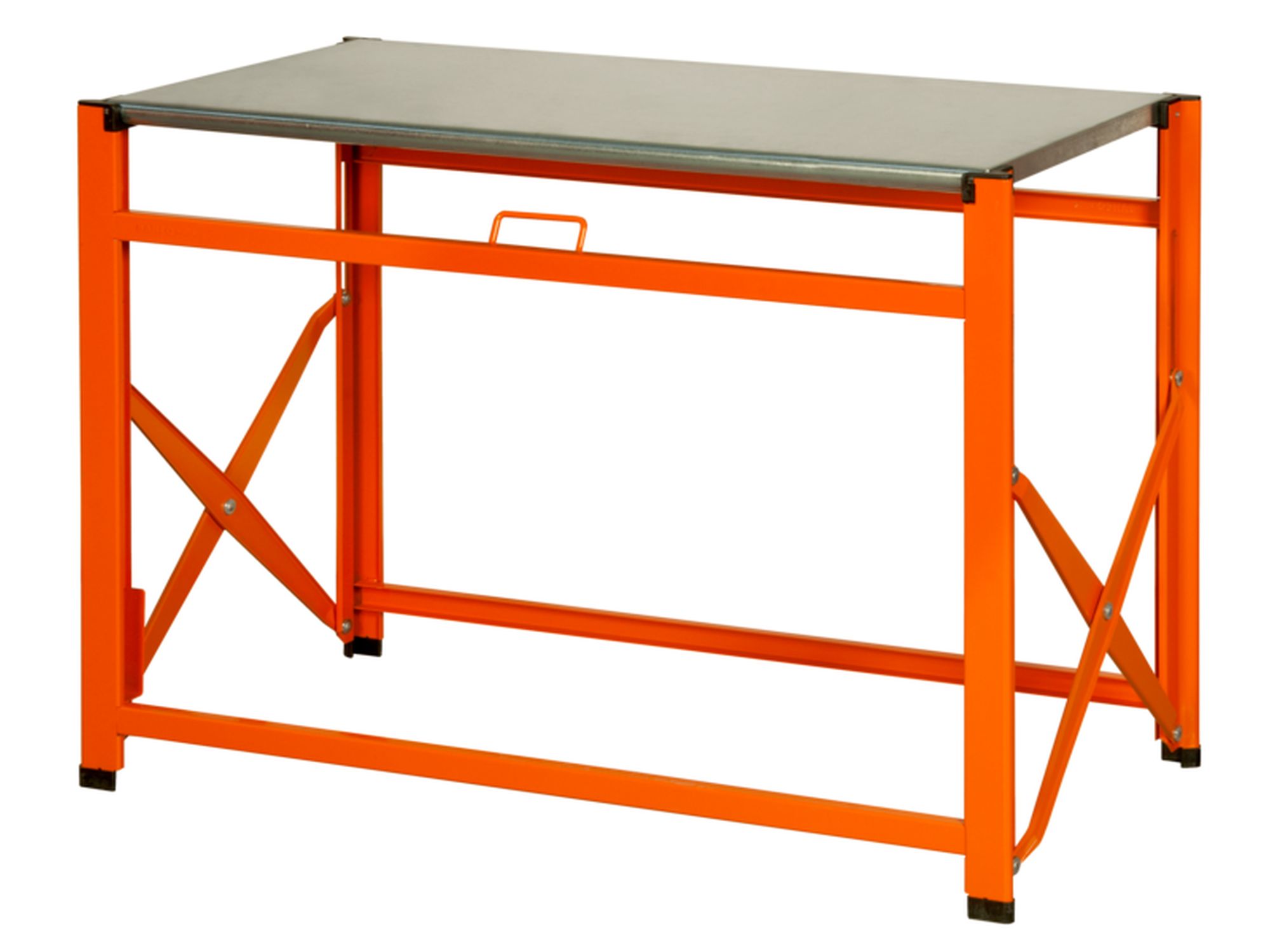 Banco de trabajo plegable con encimera galvanizada de 840 mm x 510 mm x 970 mm