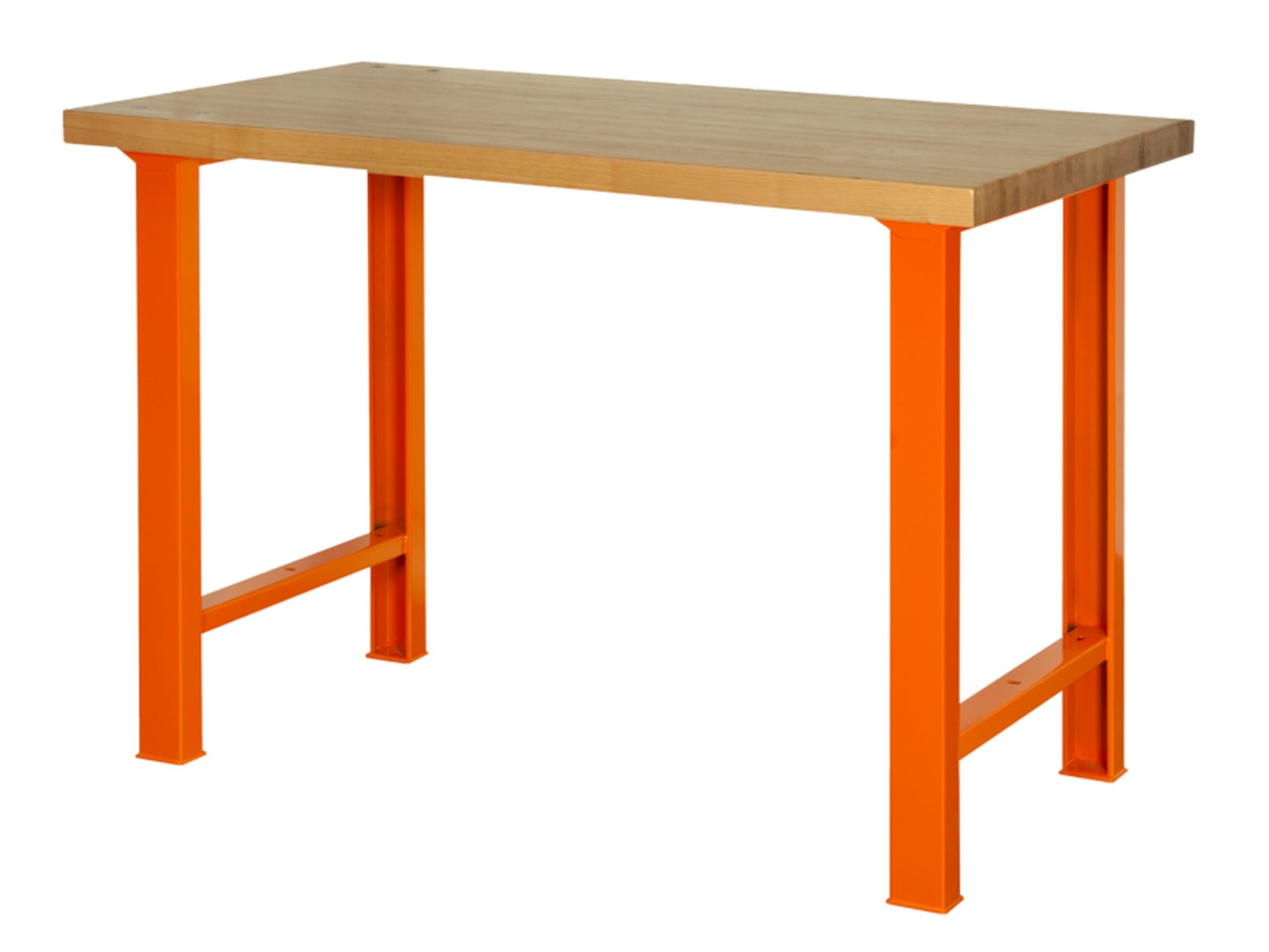 Banco de trabajo con encimera de castaño de industria pesada con 4 patas en color gris de 1800 mm x 750 mm x 1030 mm