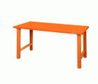 Banco de trabajo «heavy duty» con encimera de acero y cuatro patas de altura ajustable color rojo de 1800 mm x 750 mm x 1030 mm