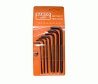 Juego de 7 llaves tipo allen hexagonales TORX® largas y fosfatadas, TR10-TR40