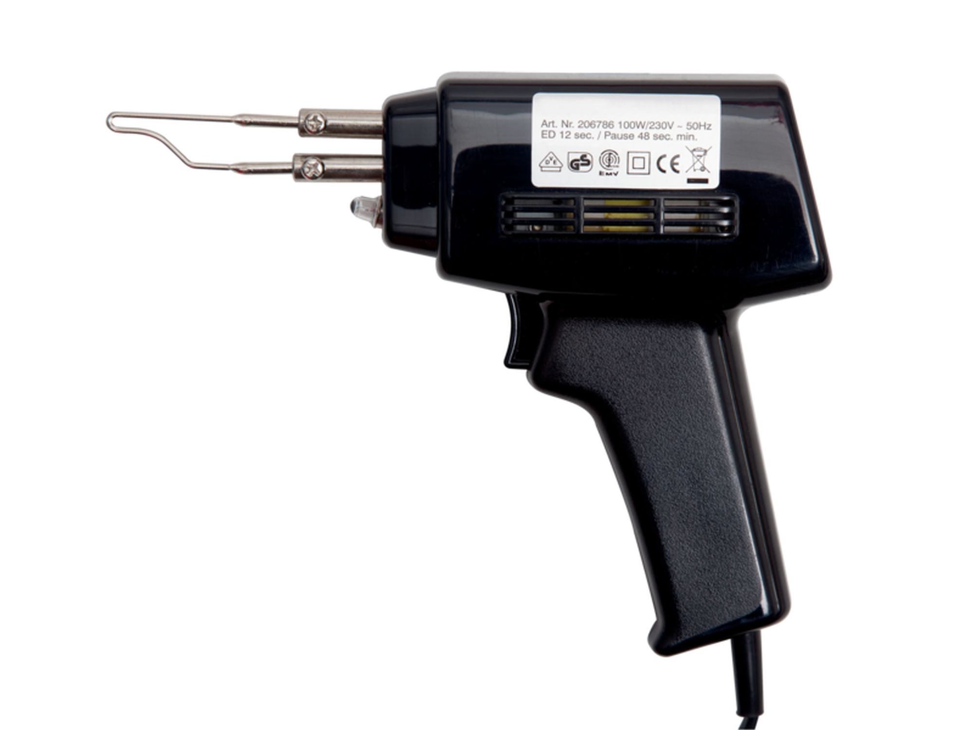Pistola para soldar de doble aislamiento con calentamiento inmediato de 100 W y 400 °C