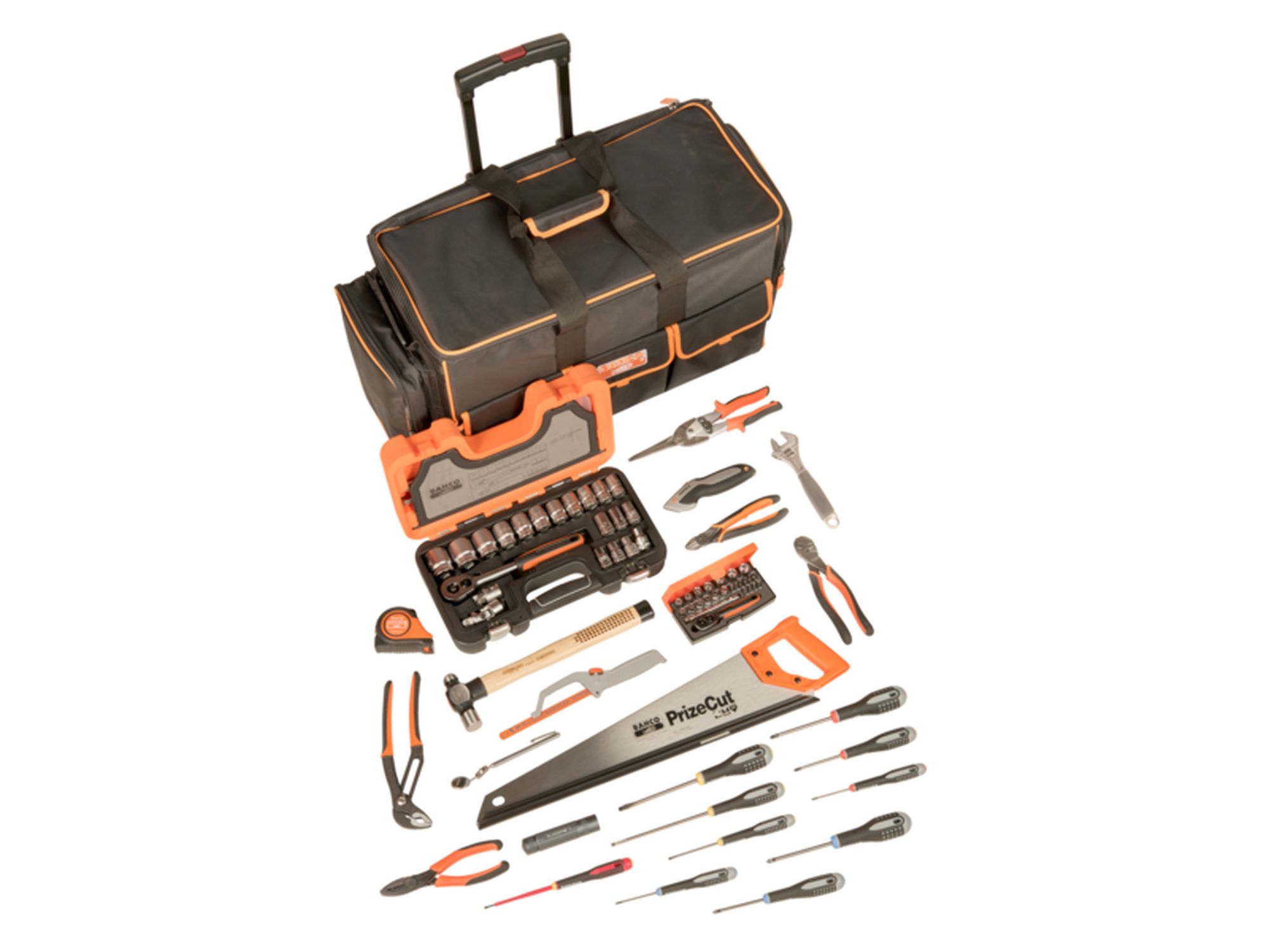 Composición de herramientas para mantenimiento con bolsa de tela y ruedas: 72 piezas