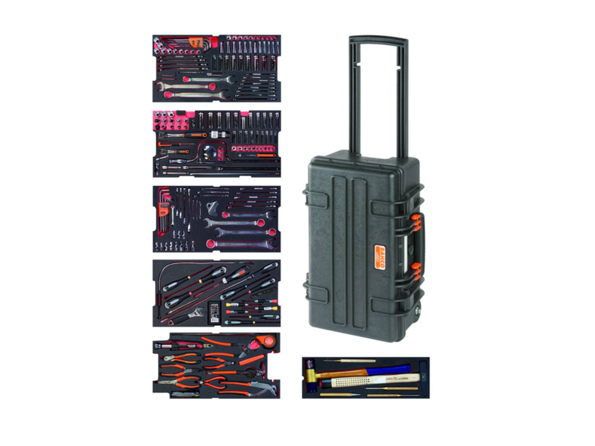 Composición de herramientas para aviación (240 piezas/maletín rígido)