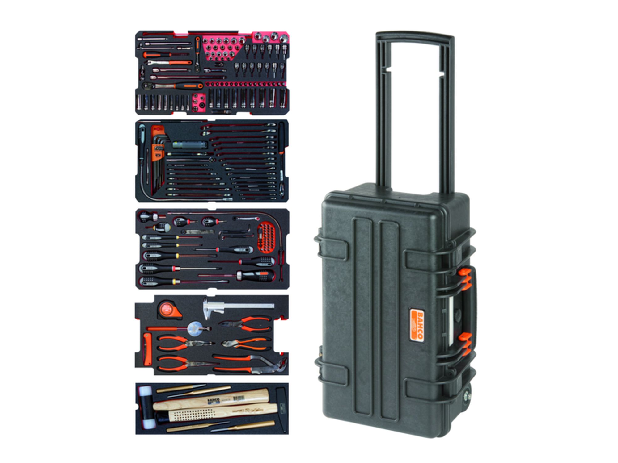 Composición de herramientas para mantenimiento general en caja de herramientas metálica (194 piezas)
