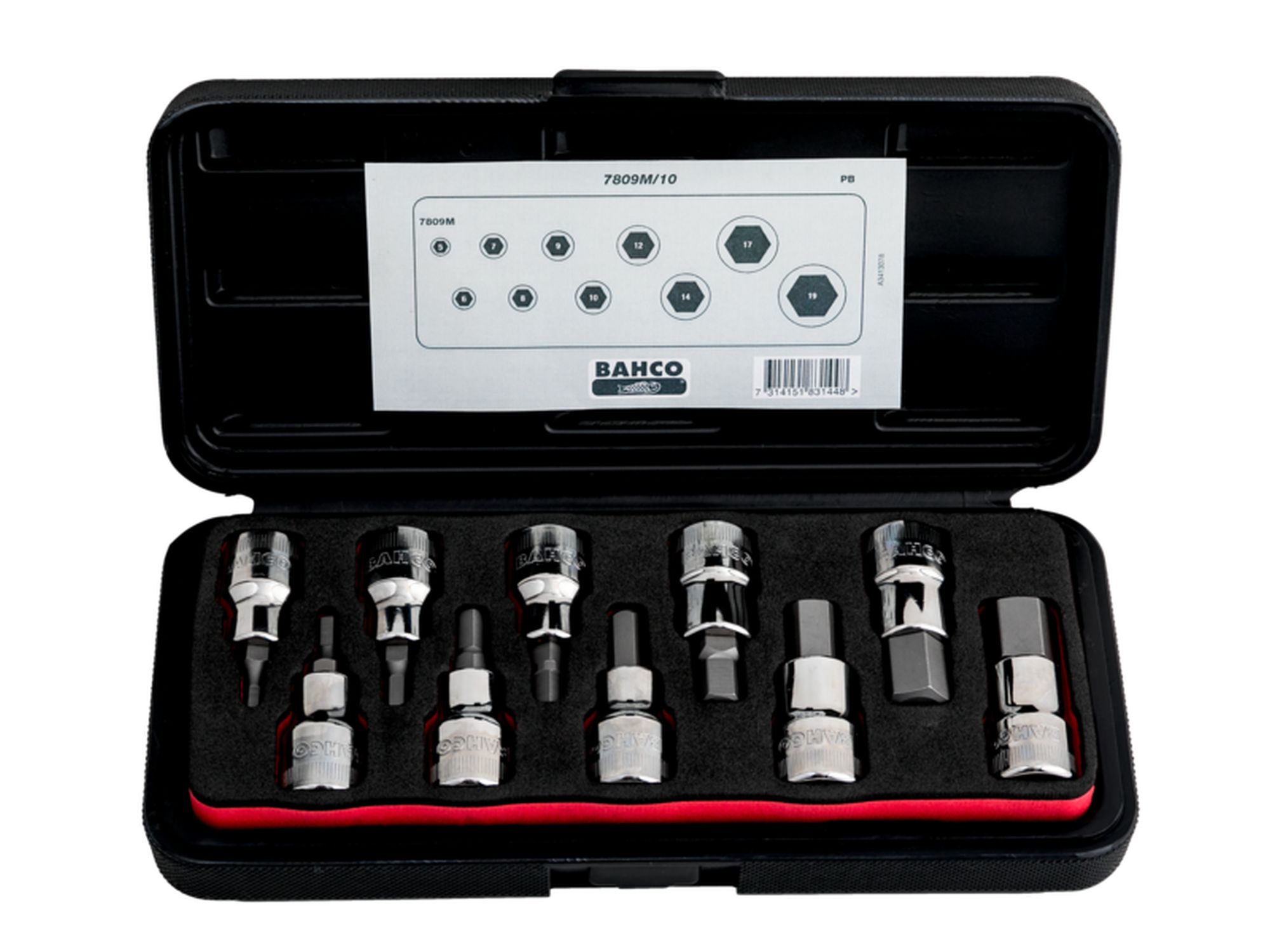 Juego de vasos con punta y cuadrado de 1/2