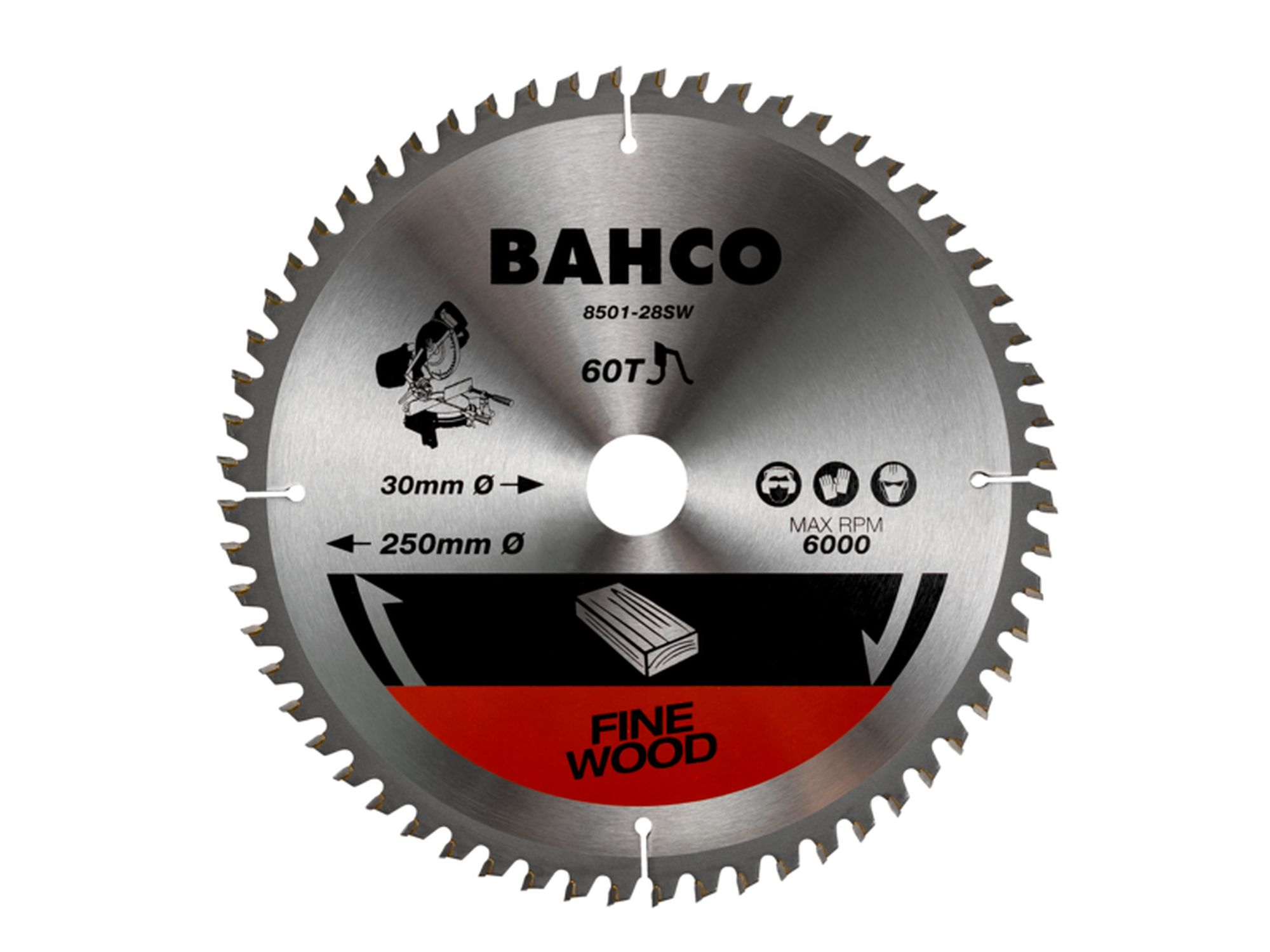 Hoja de sierra circular con 24 dientes para sierras de ingletes en madera de 260 mm x 30 mm