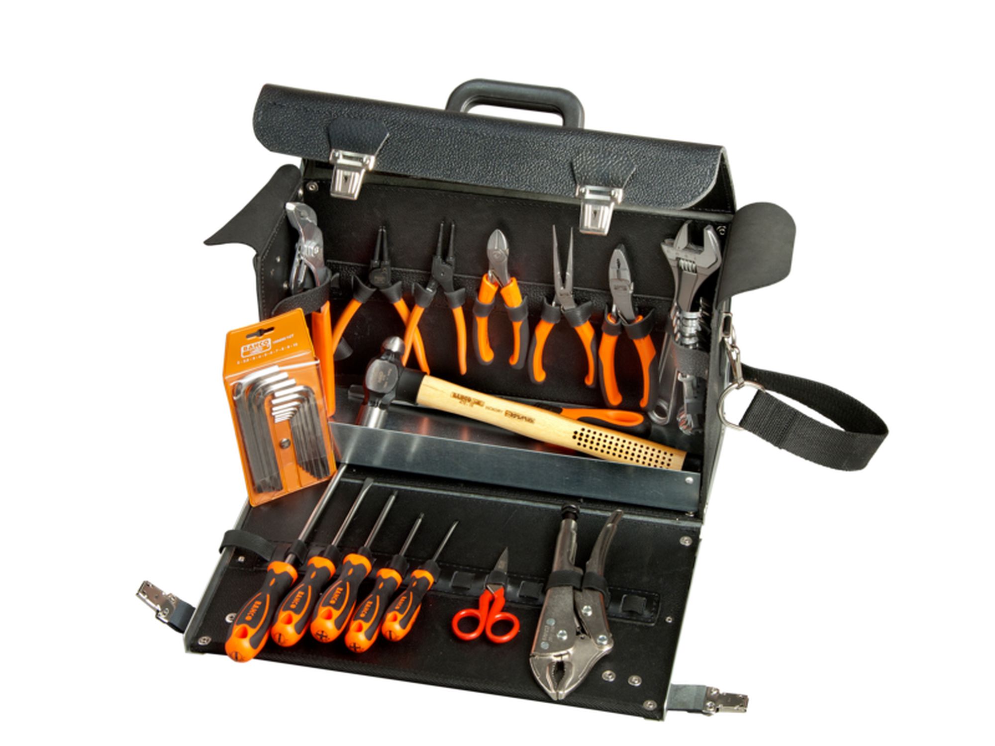 Composiciones de herramientas para mantenimiento general con bolsa de cuero, 34 unidades