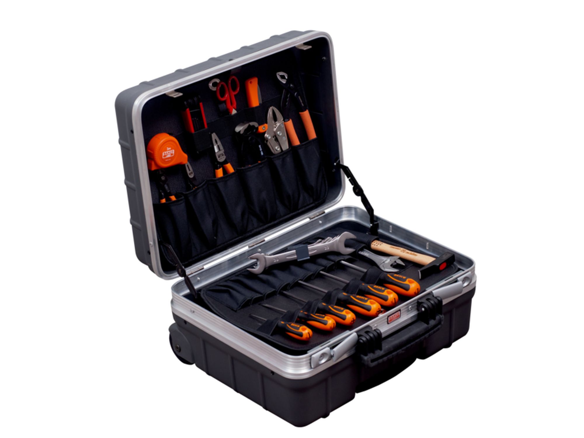 Composiciones de herramientas para mantenimiento general con maleta rígida con ruedas, 32 unidades