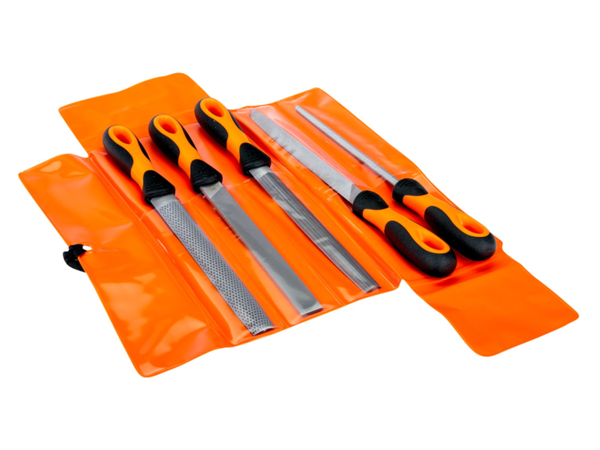 Juego de limas ERGO™, con escofina de media caña, picado entrefino, 200 mm: 5 unidades