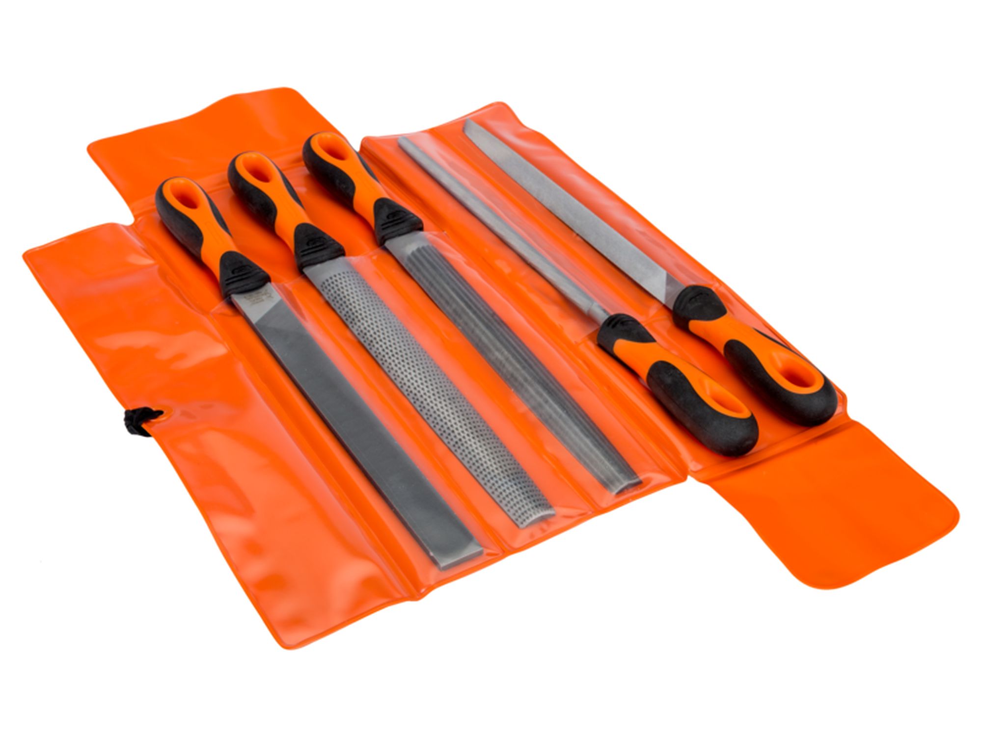 Juego de limas ERGO™, con escofina de media caña, picado entrefino, 250 mm: 5 unidades