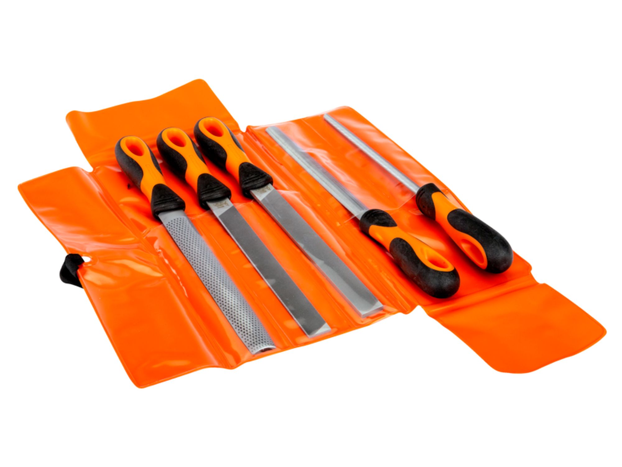 Juego de limas ERGO™, con escofina de media caña, corte basto, 200 mm: 5 piezas