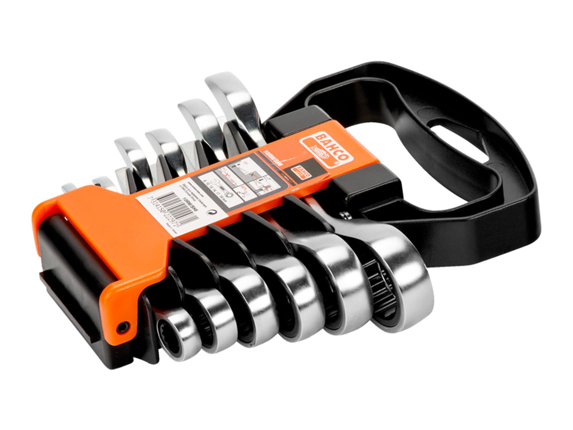 Juego de llaves combinadas de carraca Stubby (6 piezas/soporte de plástico)