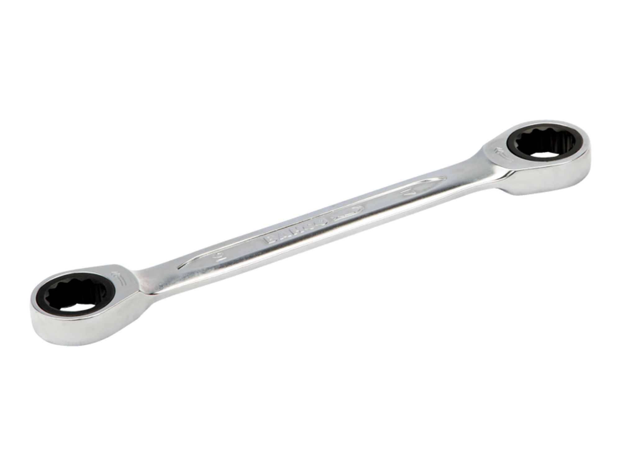 Llave doble de estrella a carraca de 8-9 mm con acabado cromado de 128 mm