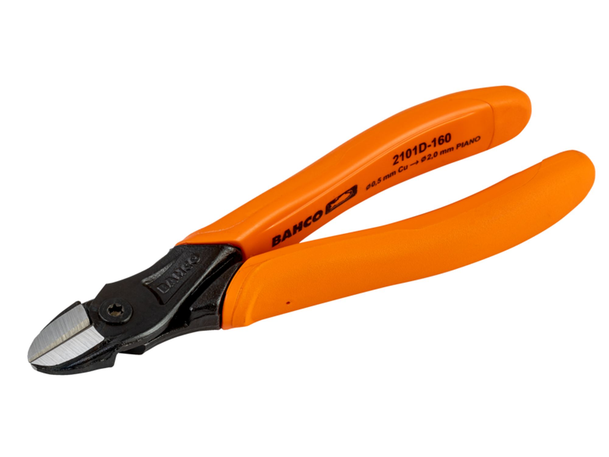 Alicates de corte diagonal con mangos monomateriales y acabado fosfatado, 180 mm