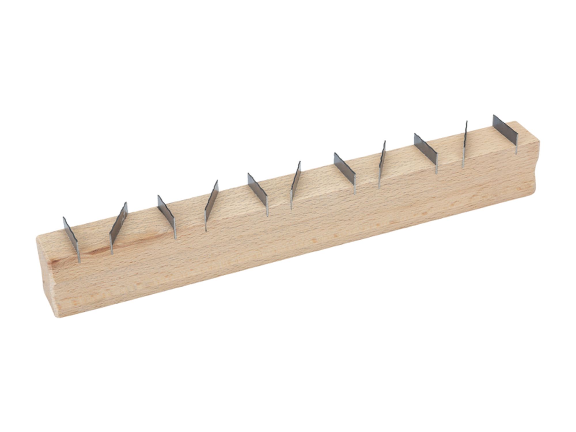 Carril plano y dentado con mango de madera de 275 mm x 35 mm x 25 mm