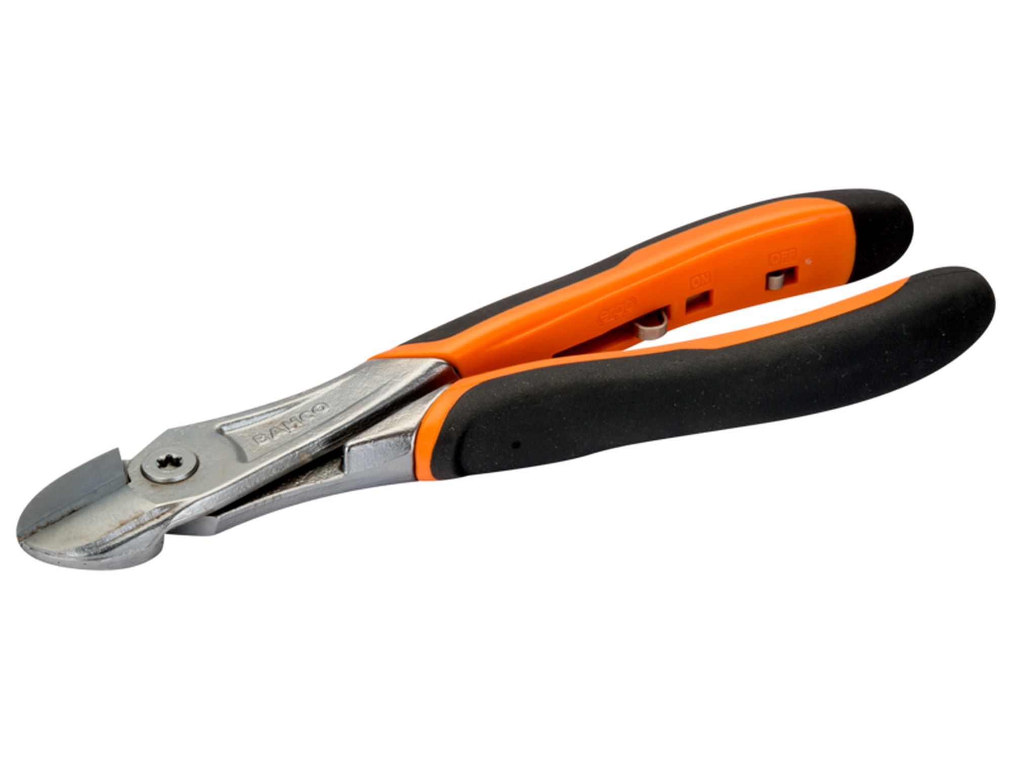 Alicates de corte diagonal ERGO™ para industria pesada, con mango bi-componente de apertura automática y acabado cromado (180 mm, embalaje industrial)