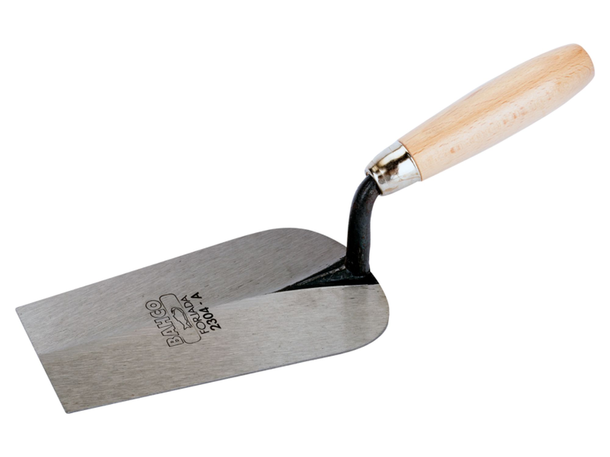 Paleta de albañil modelo Sevilla con mango de madera de 180 mm x 110 mm