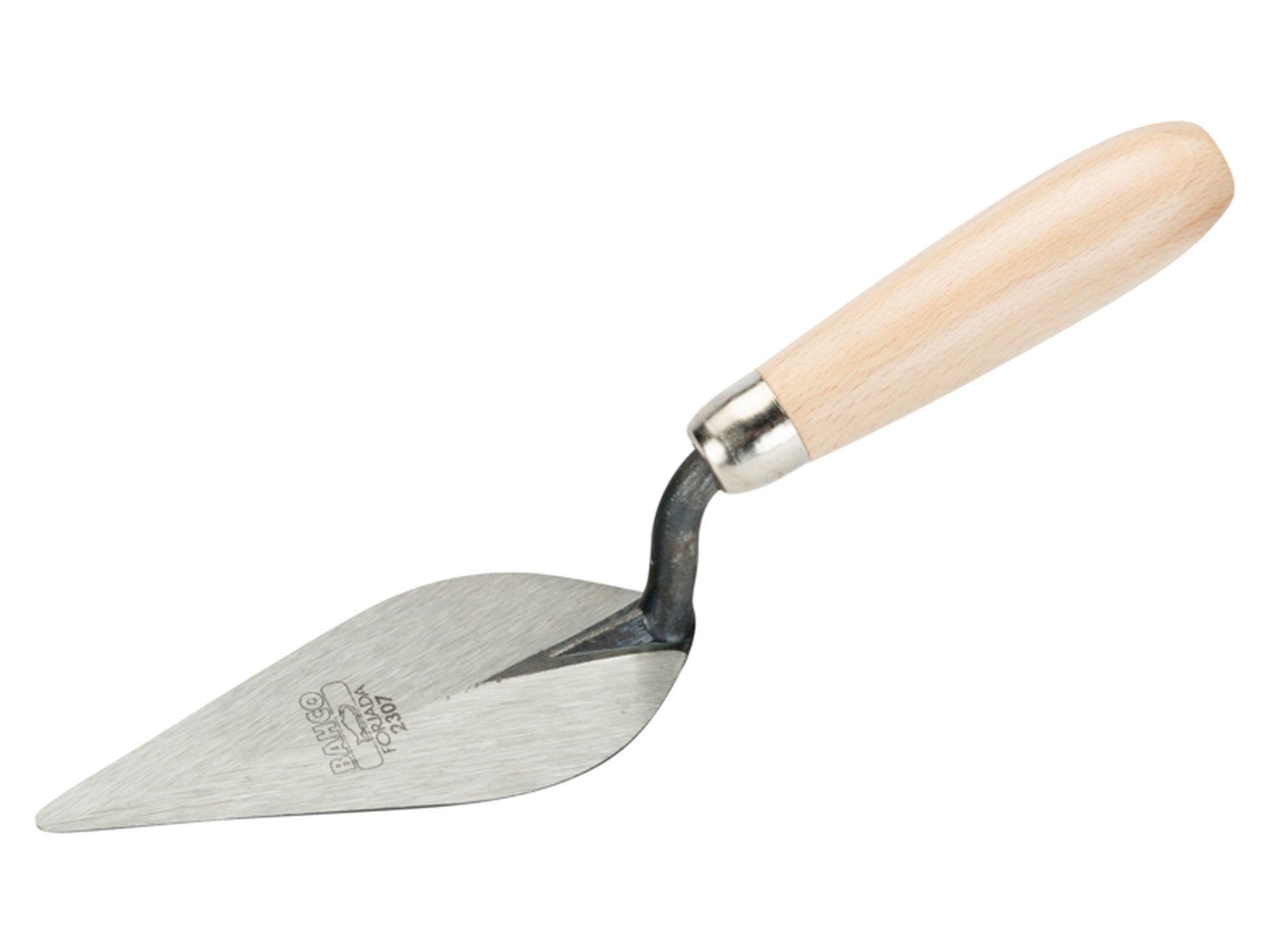 Paleta de albañil con hoja en forma de laurel y mango de madera de 135 mm x 60 mm