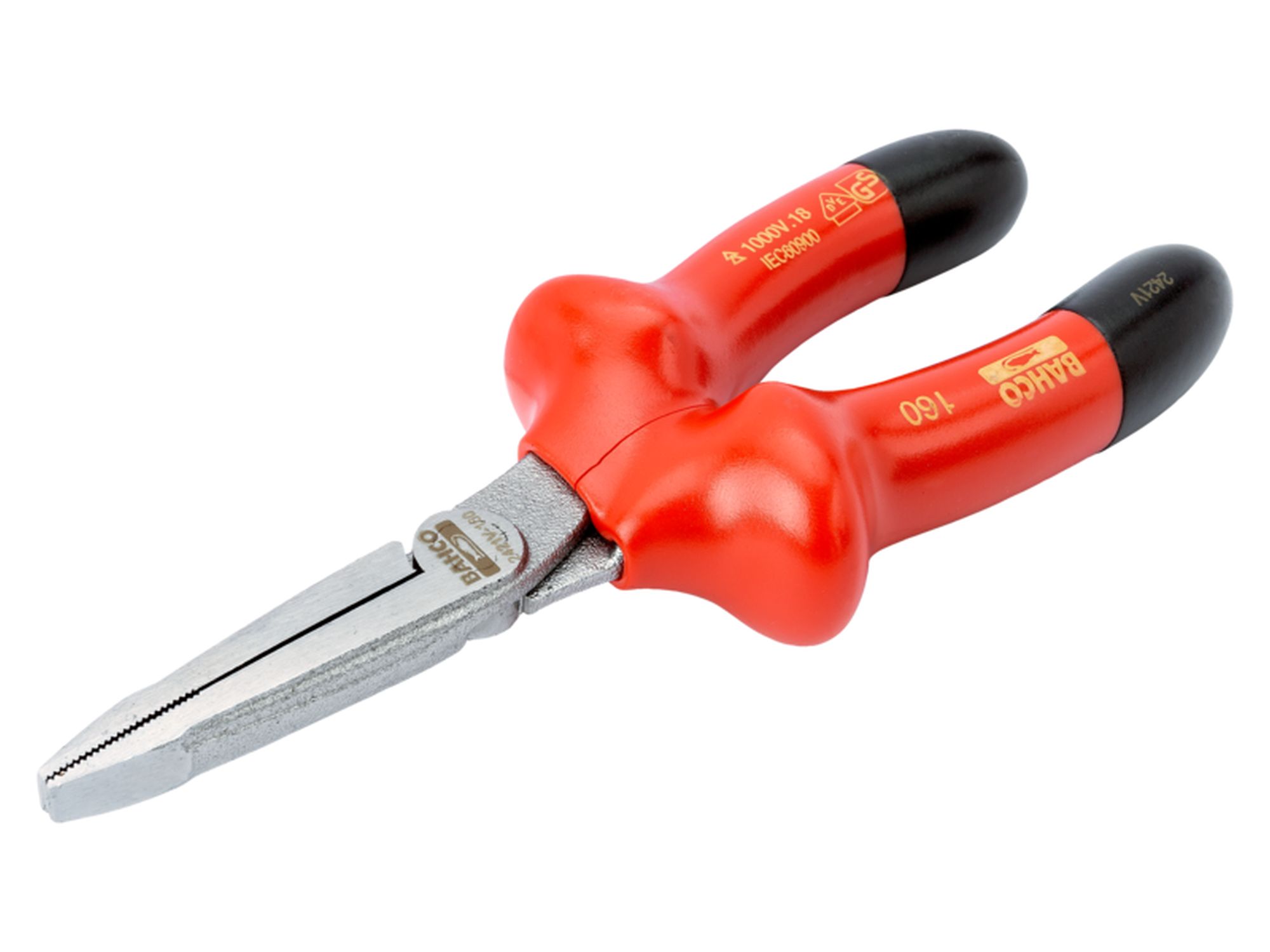 Alicates de boca plana aislados VDE, 160 mm