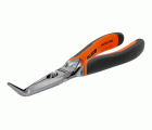 Alicates ERGO™ de boca semirredonda y punta curvada 45º, cromados, con mangos bi-materiales (200 mm) Embalaje industrial