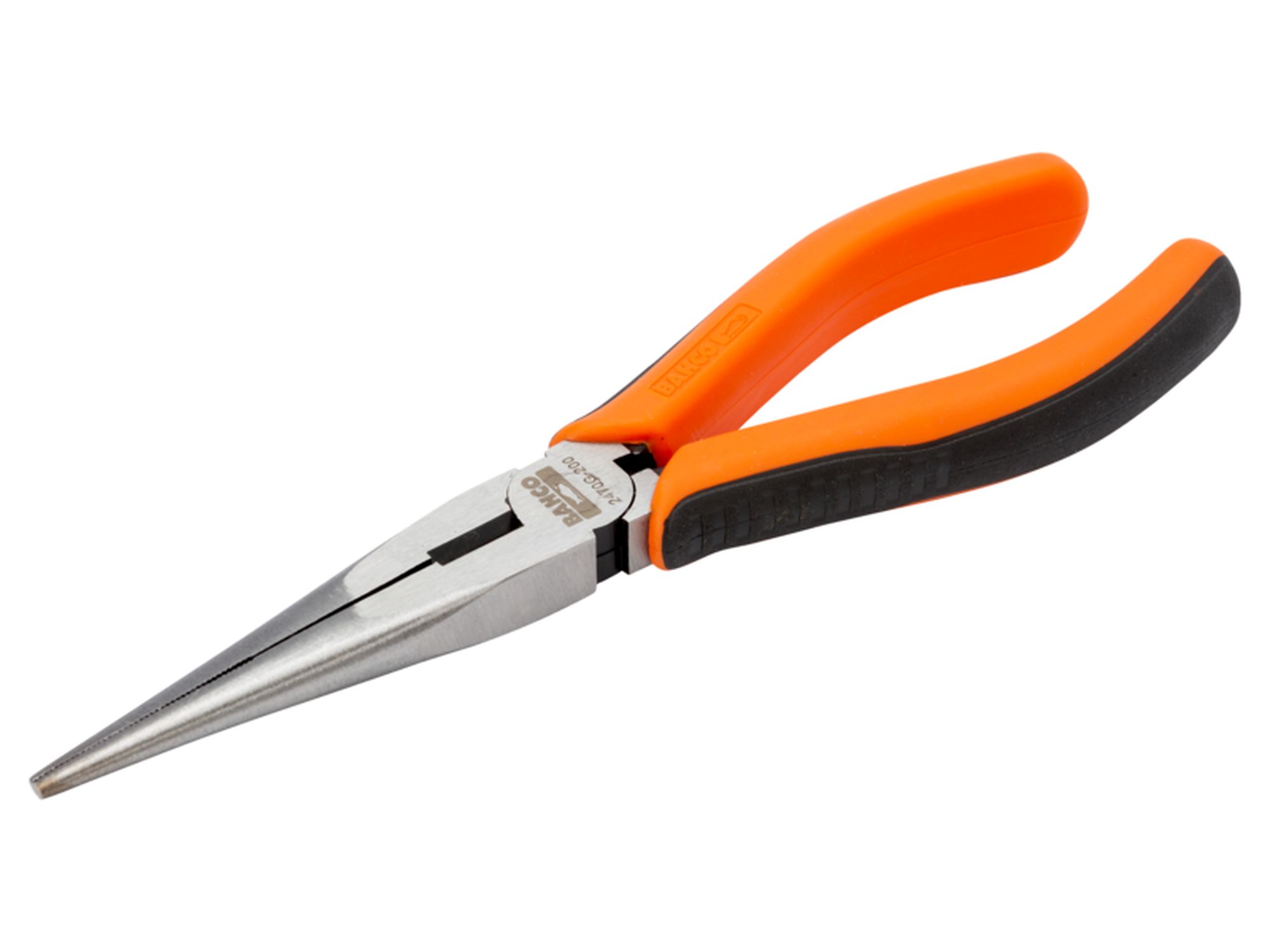 Alicates de boca semirredonda con mangos bi-componentes y acabado lacado, 165 mm