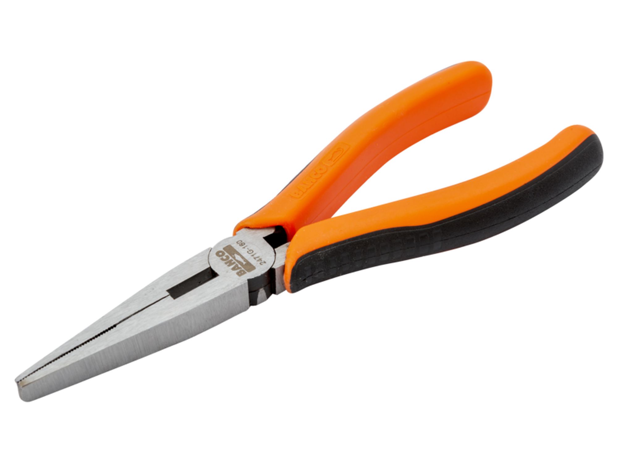 Alicates de boca plana largos con mangos bi-componentes y acabado lacado (165 mm)