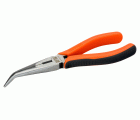Alicates de boca semirredonda y punta curva de 45° con mangos bi-componentes y acabado lacado, 210 mm