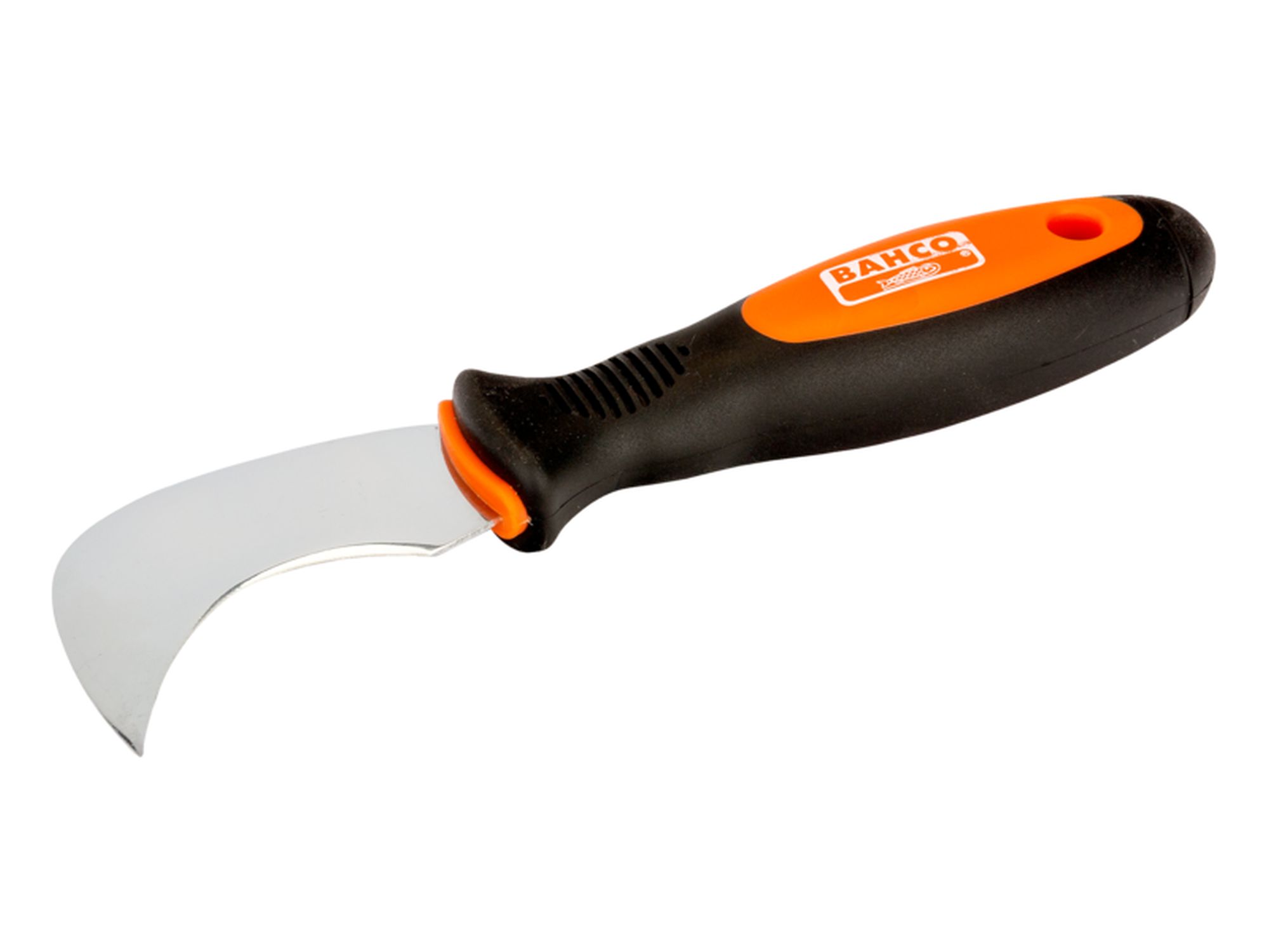 Navaja de gancho con hoja de acero inoxidable y mango bi-componente de 190 mm