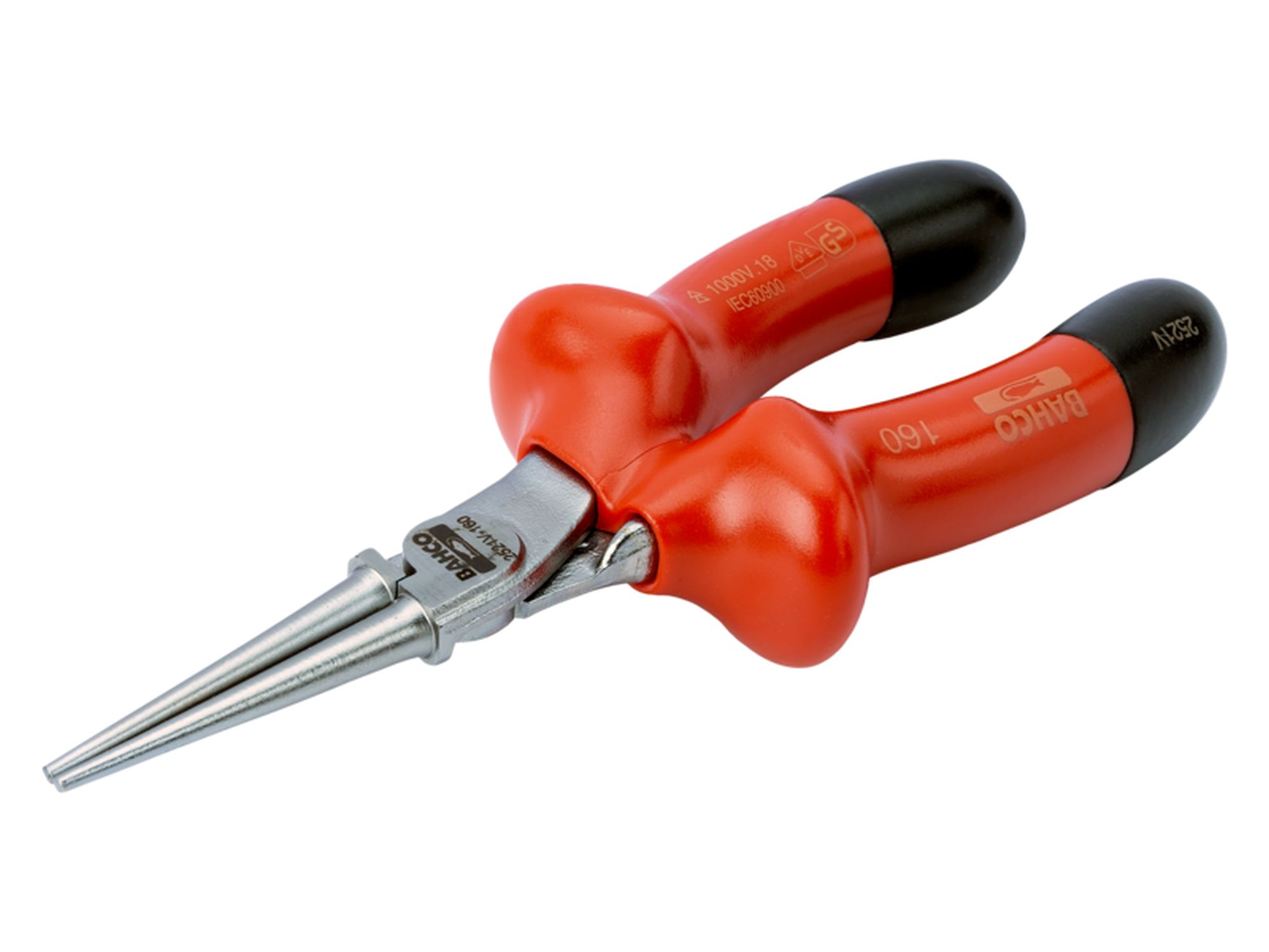 Alicates de boca redonda y aislados VDE, 160 mm