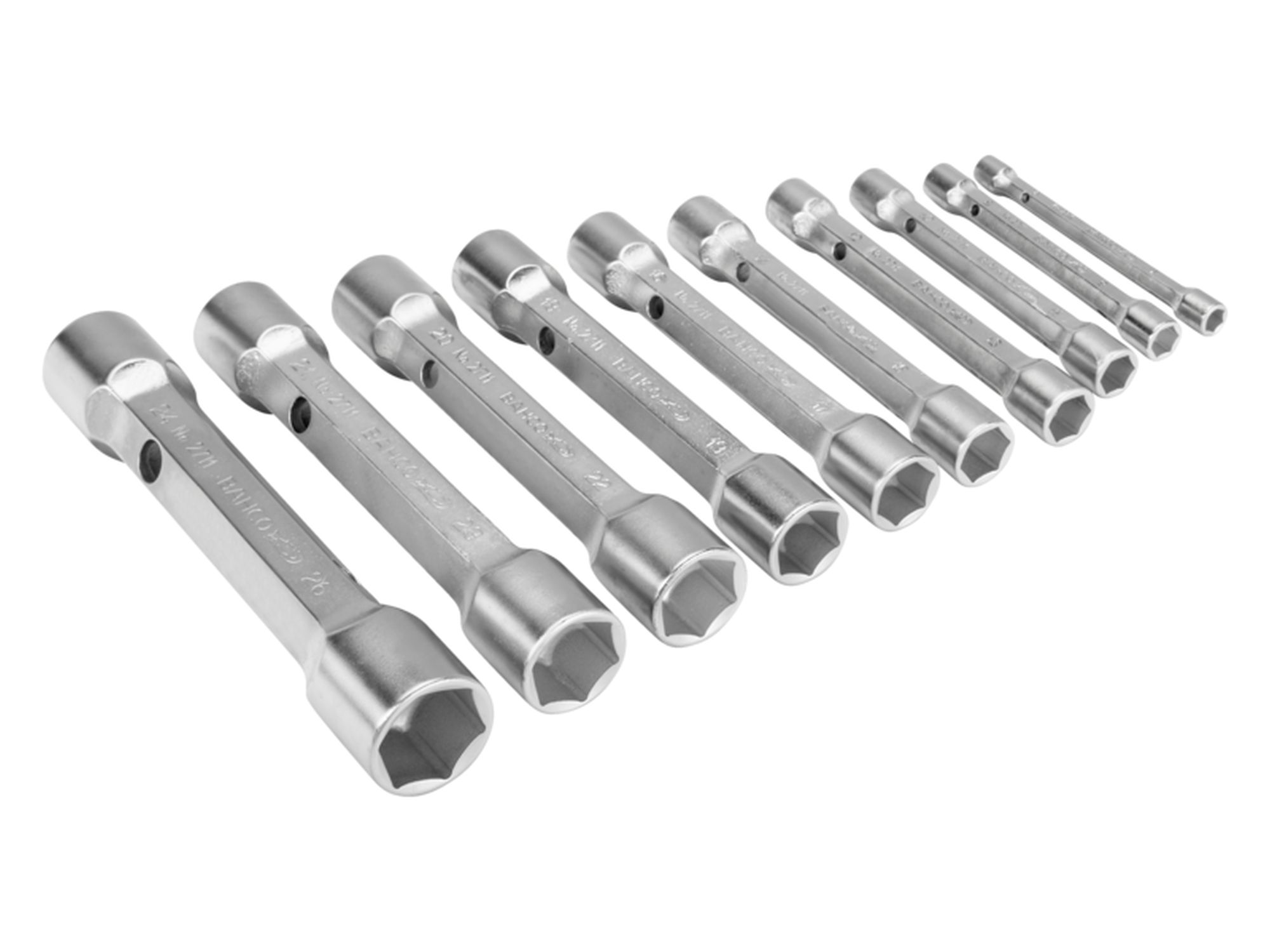 Juego de llaves de tubo de dos bocas métricas (10 piezas/caja)