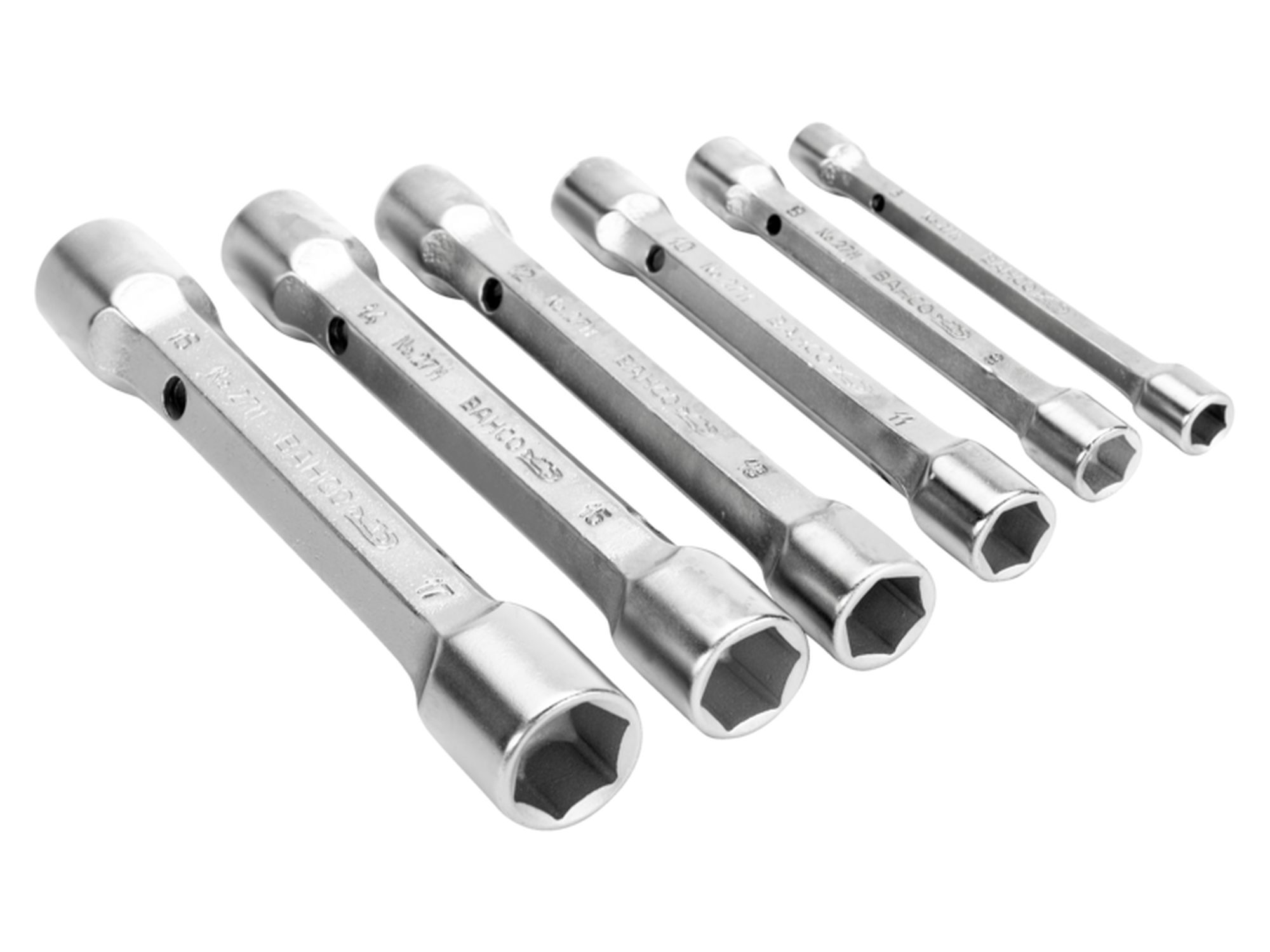 Juego de llaves de tubo de dos bocas métricas (6 piezas/caja)