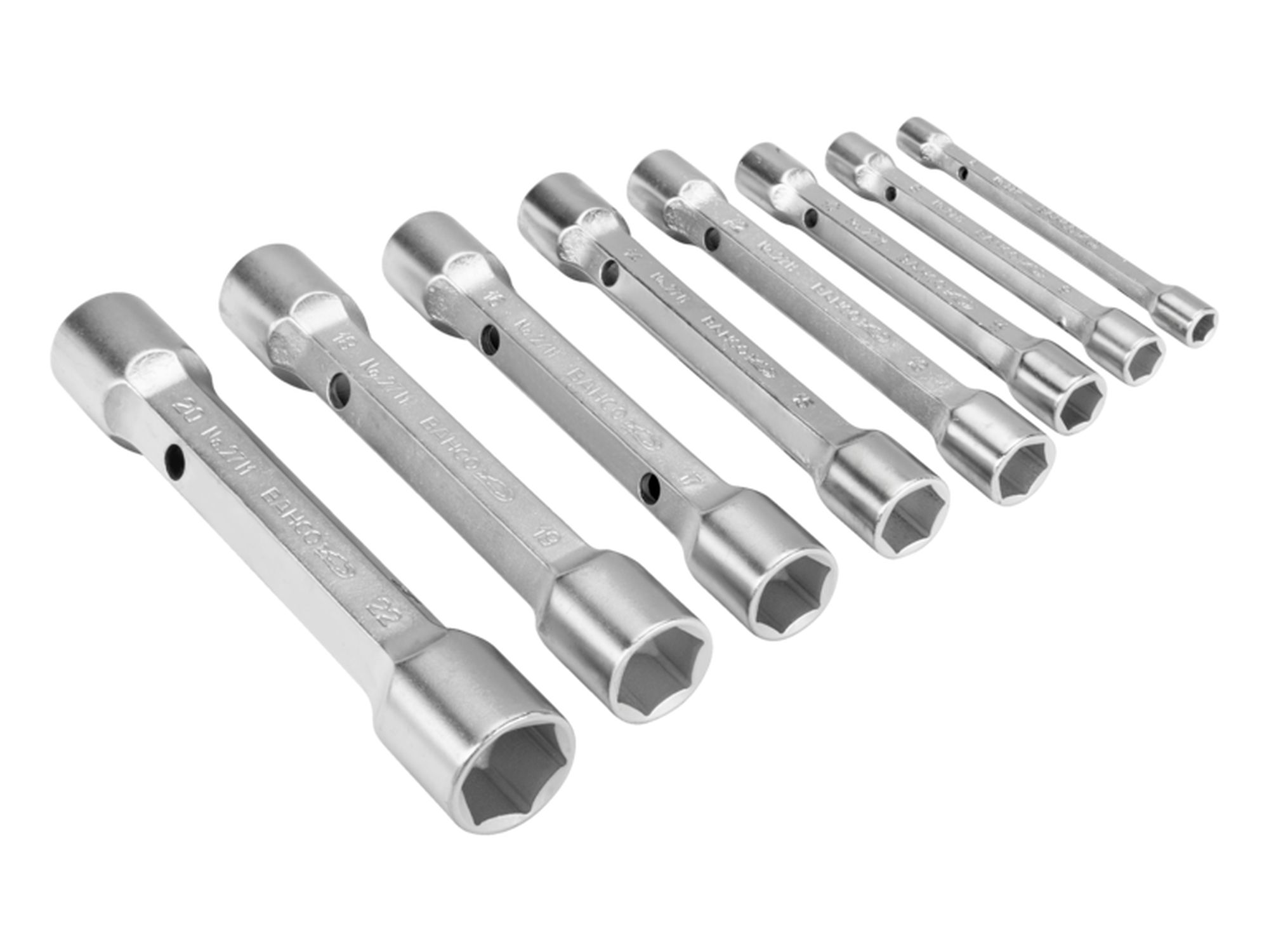 Juego de llaves de tubo de dos bocas métricas (8 piezas/caja)