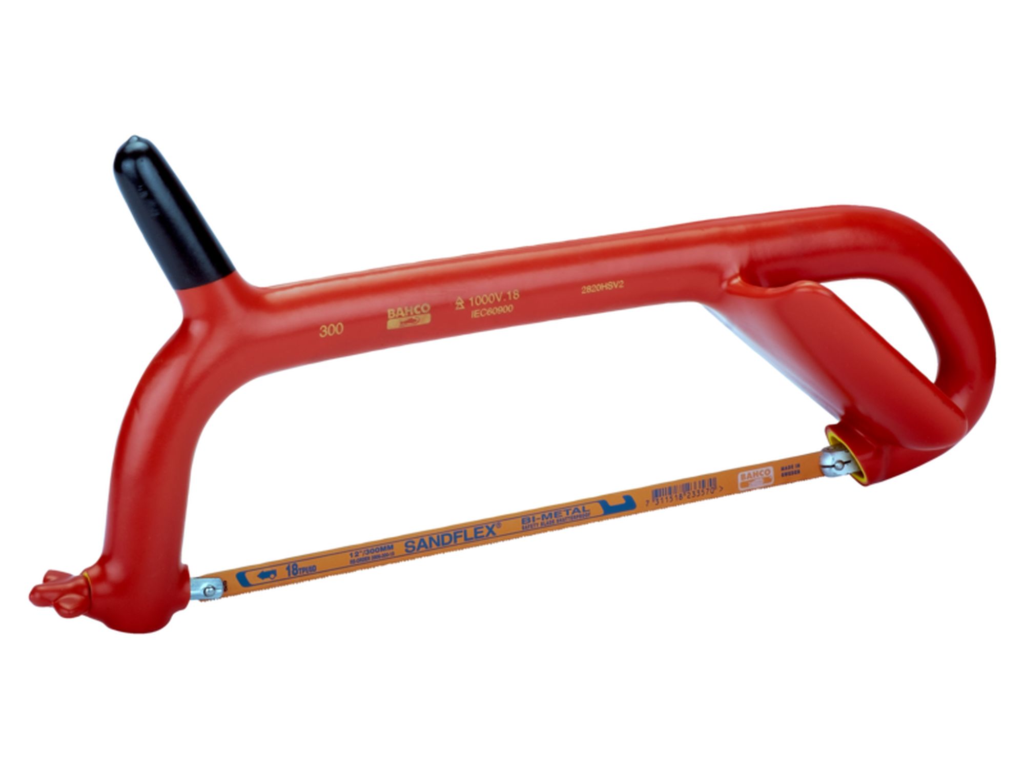 Arco de sierra aislados para cortar metal con guardamanos, 300 mm