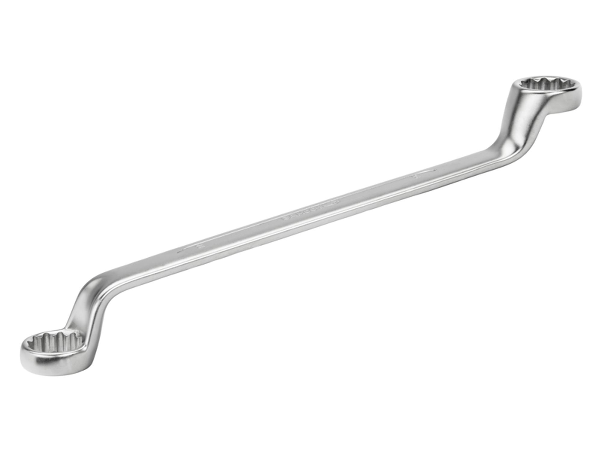 Llave de estrella de dos bocas extraacodada de 30 mm x 32 mm con acabado cromado de 362 mm