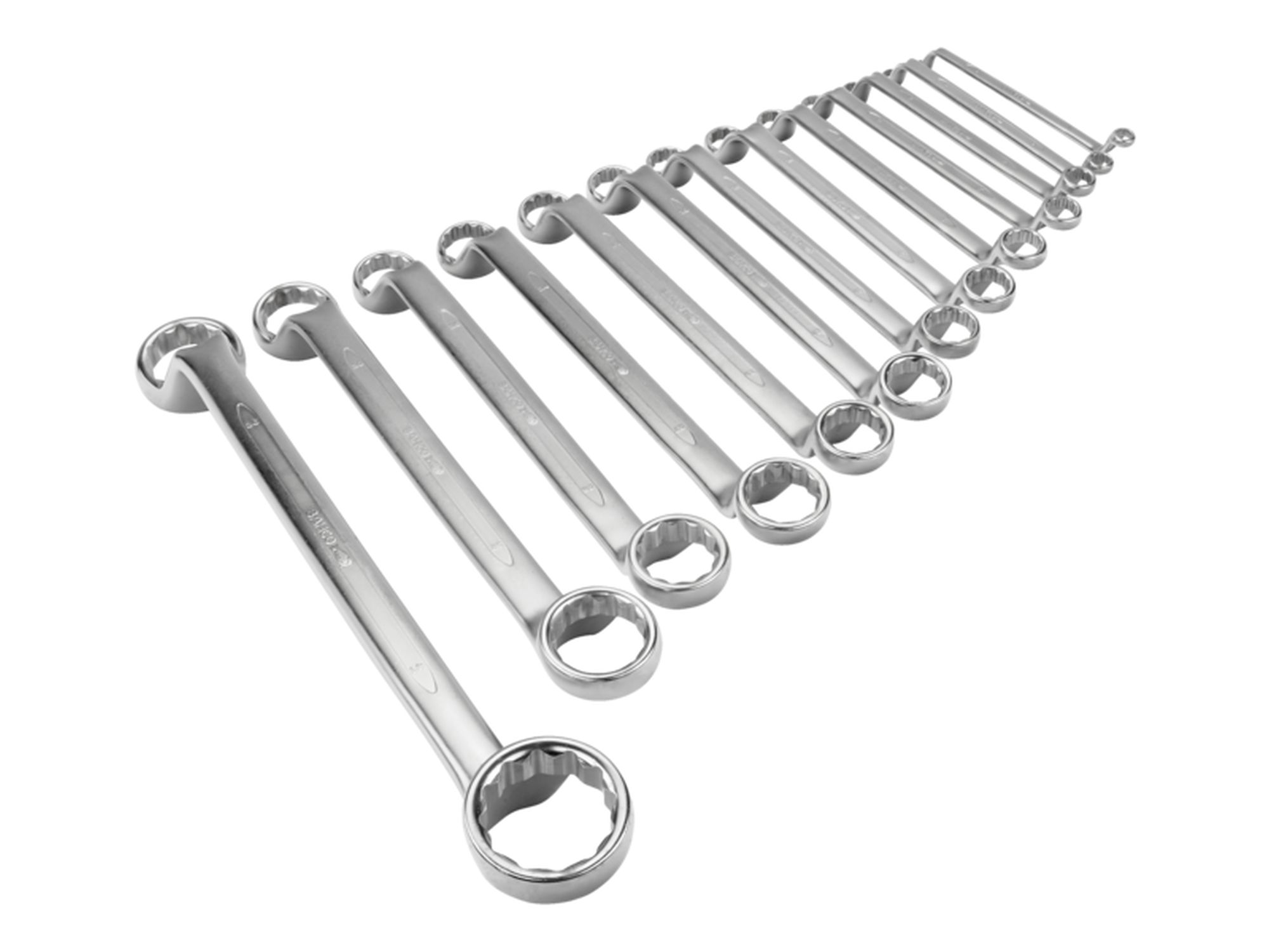 Juego de llaves de estrella de dos bocas extra-acodadas métricas (13 piezas/caja)