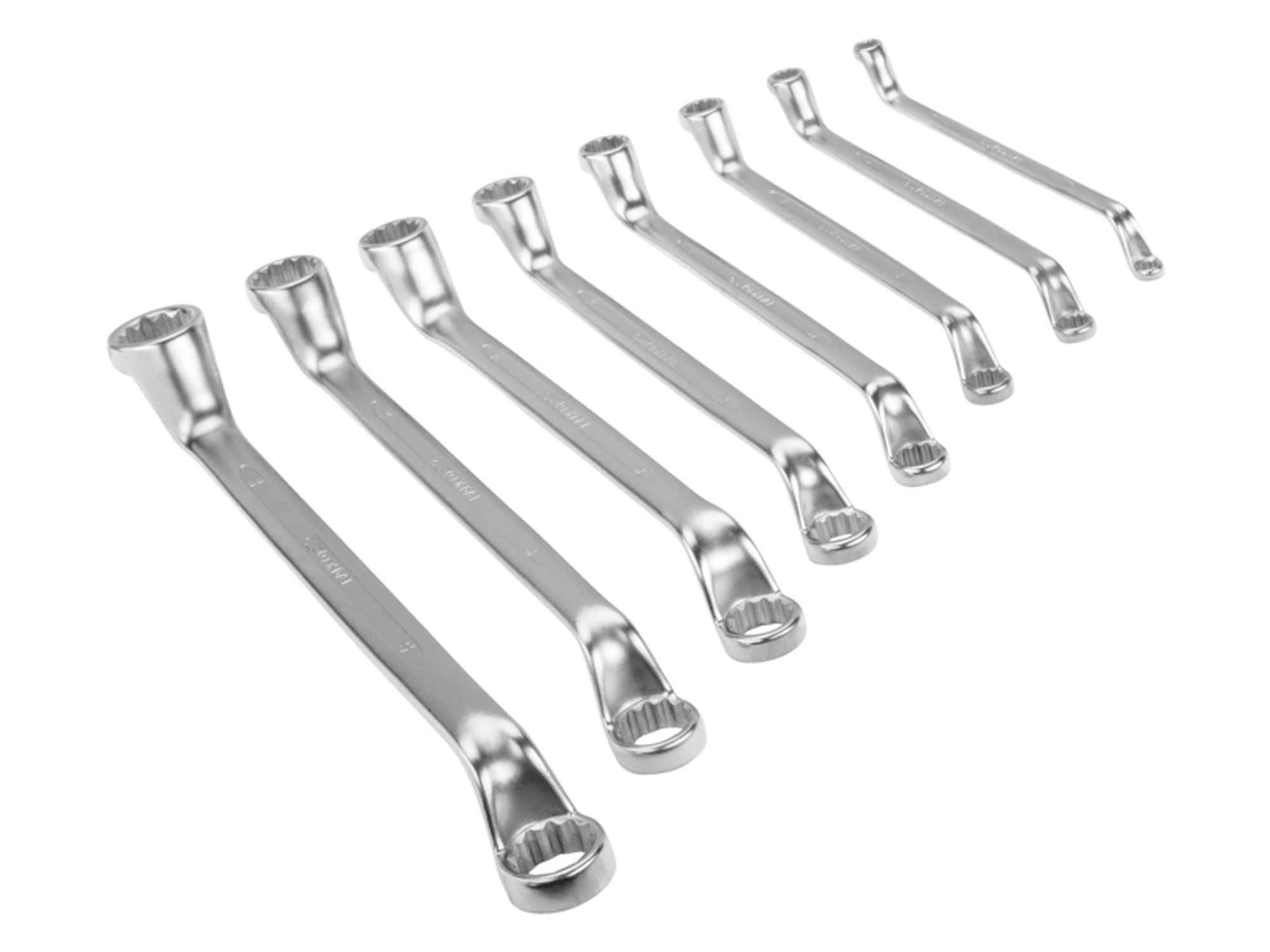 Juego de llaves de estrella de dos bocas extra-acodadas (8 piezas/caja)