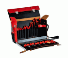 Composición de herramientas aisladas dentro de un maletín de cuero (19 piezas)