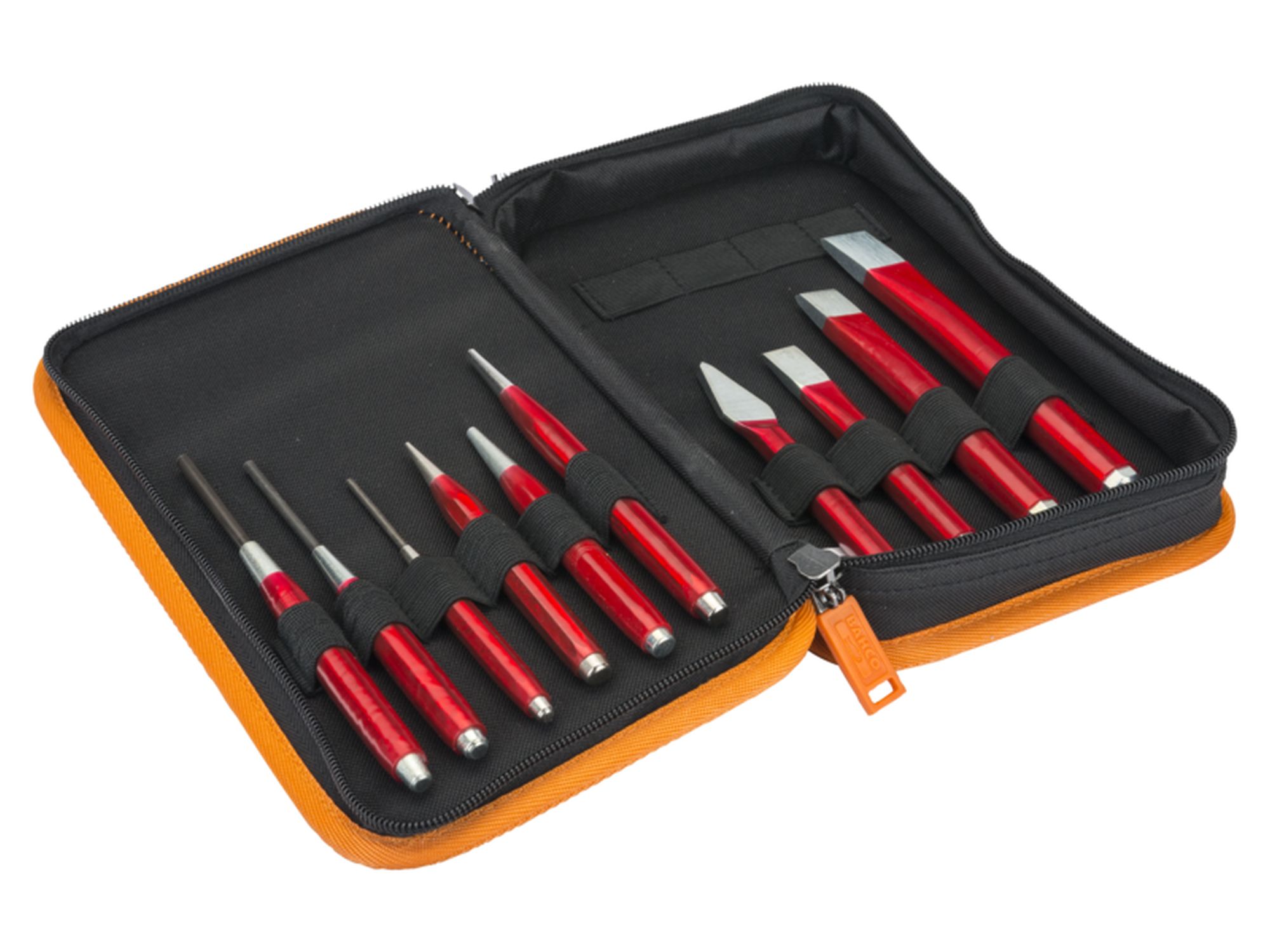 Juego de botadores y cinceles: 10 piezas/estuche de plástico