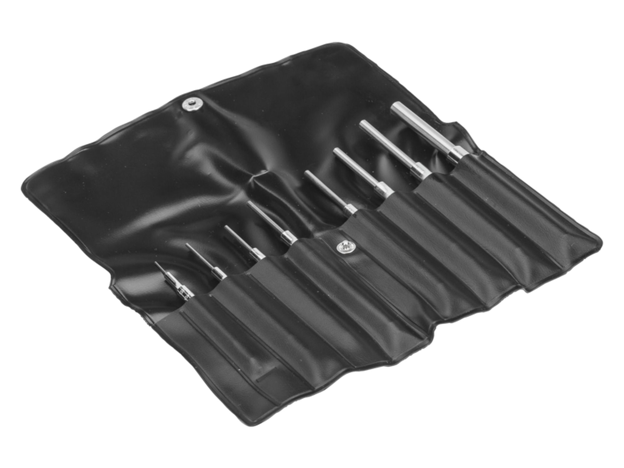 Juego de botadores con manguito guía estriado: 8 piezas/estuche de plástico