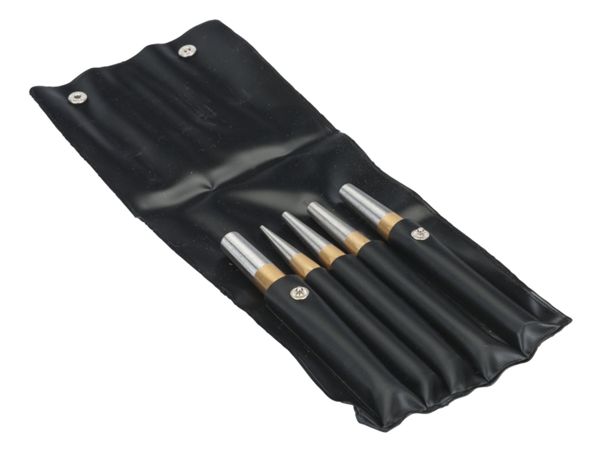 Juego de botador cónico con mango octogonal: 5 piezas/estuche