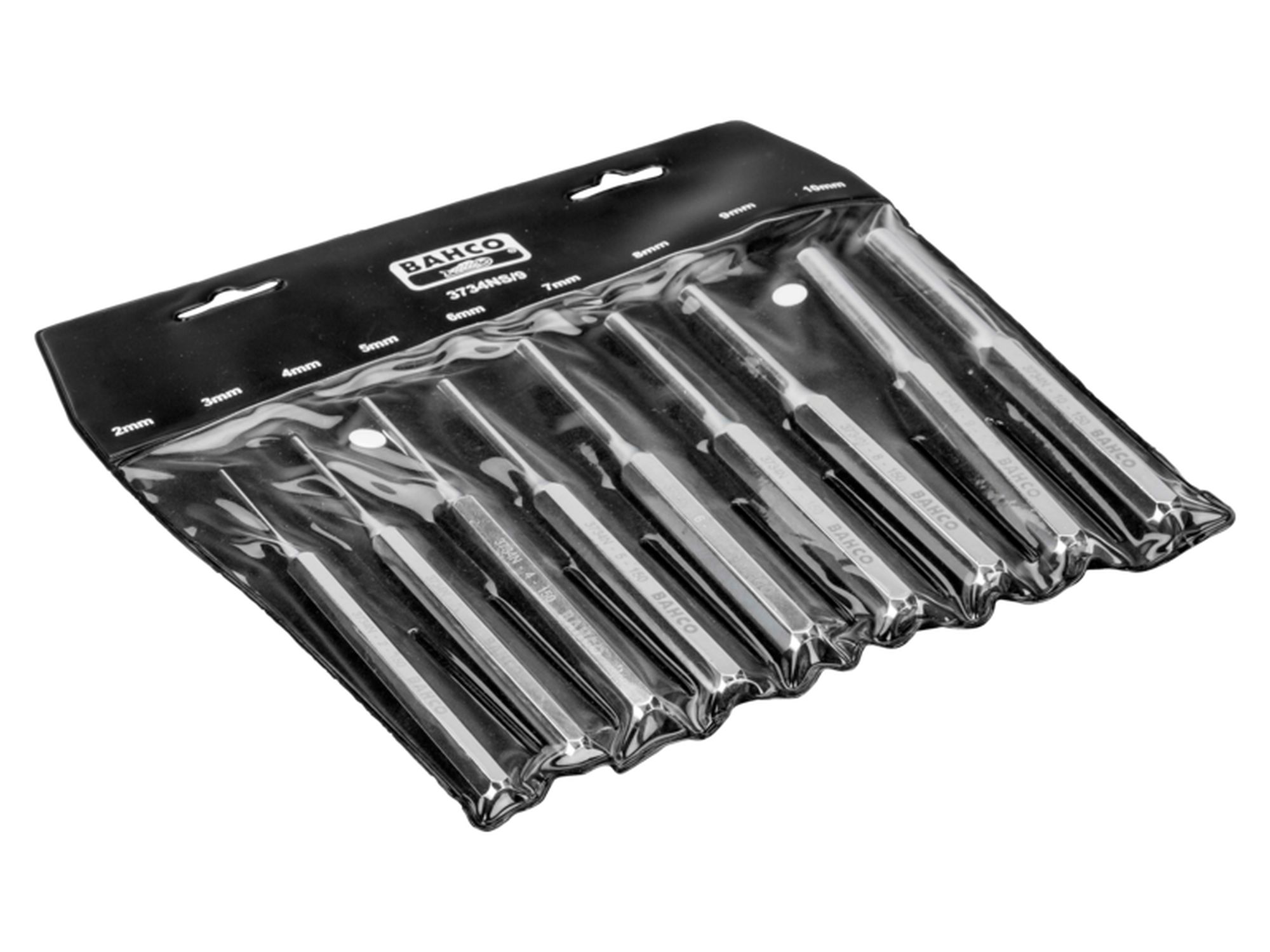 Juego de botadores cilíndrico con mango hexagonal, 9 unidades/estuche