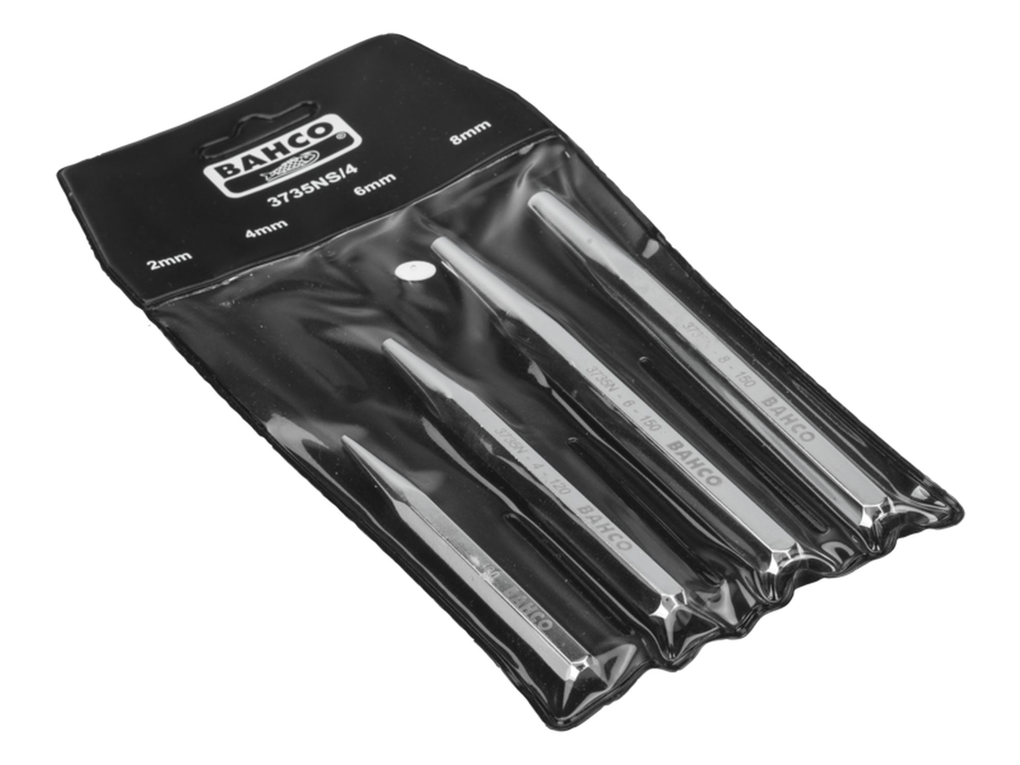 Juego de granetes con acabado cromado: 4 piezas/estuche