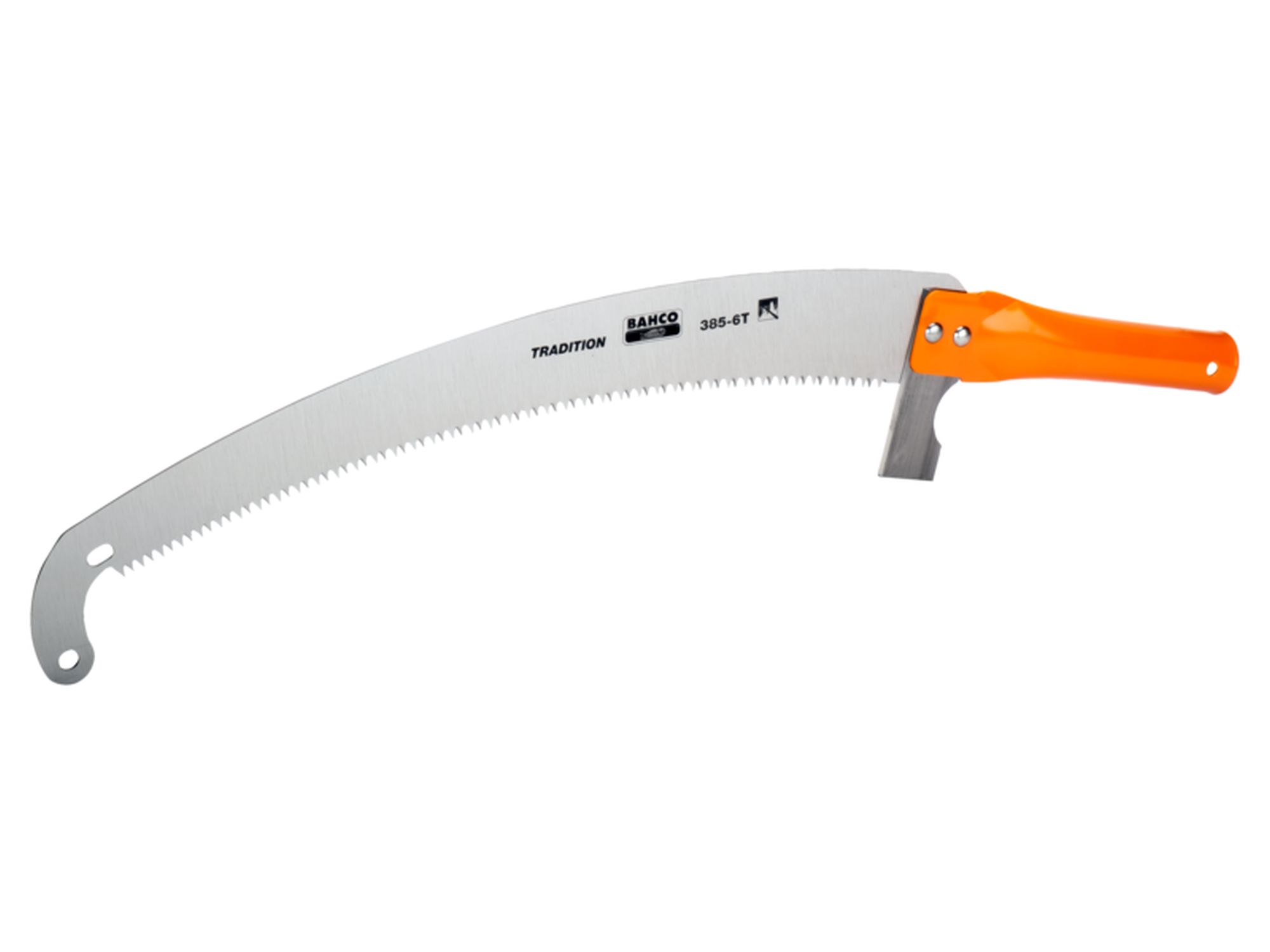 Serrucho de poda para pértiga y dientes templados 6 DPP con mango de acero tubular y gancho con punta ampliada de 360 mm