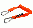 Lanyard naranja de alta visibilidad con mosquetón fijo para 12 kg de 1 m