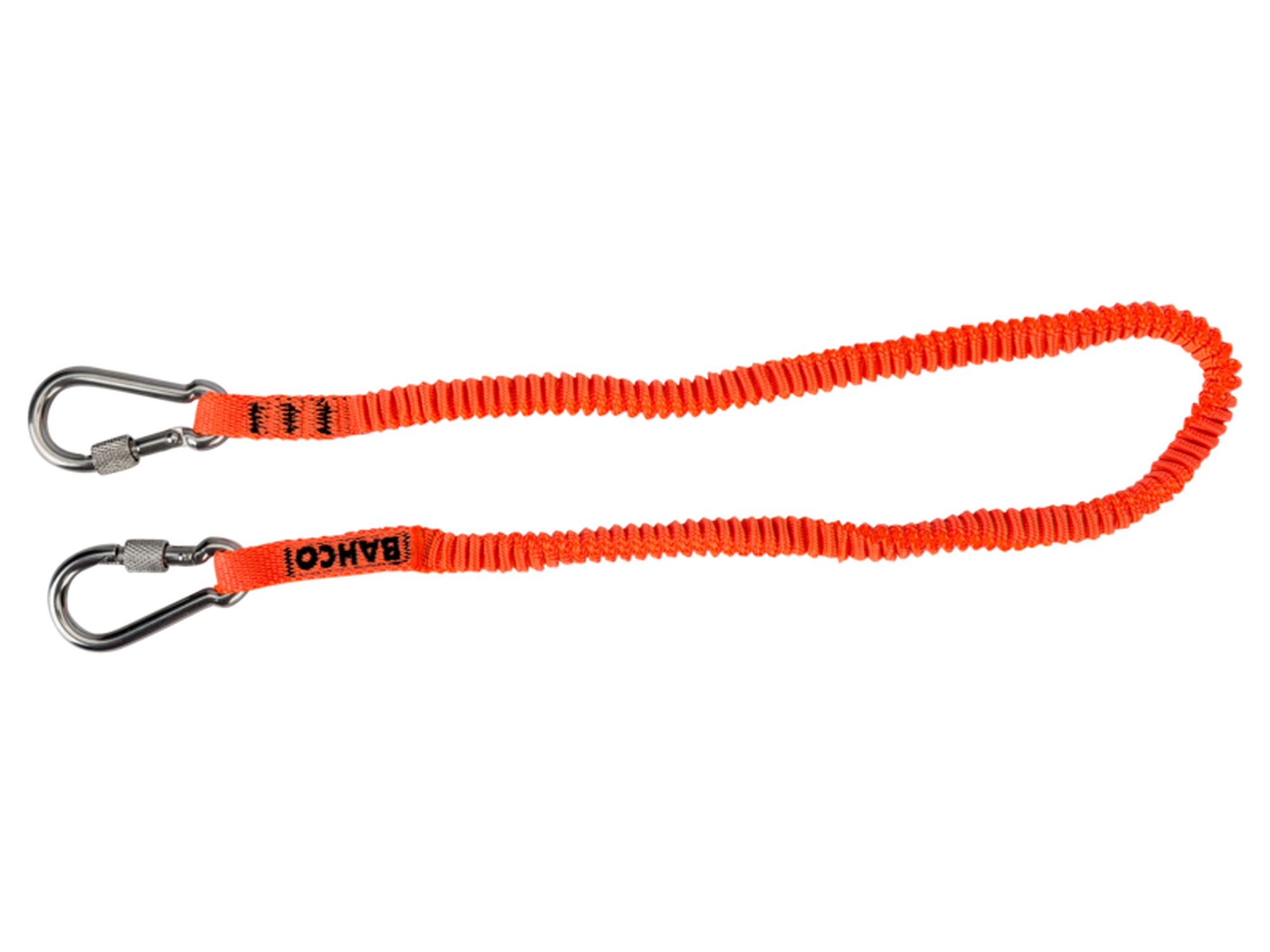 Lanyard naranja de alta visibilidad con mosquetón para 1 kg de 0,6 m